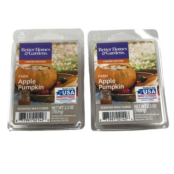 2 Pack Better Homes & Gardens Apple Pumpkin Scented Wax Cubes New - Picture 1 of 3
